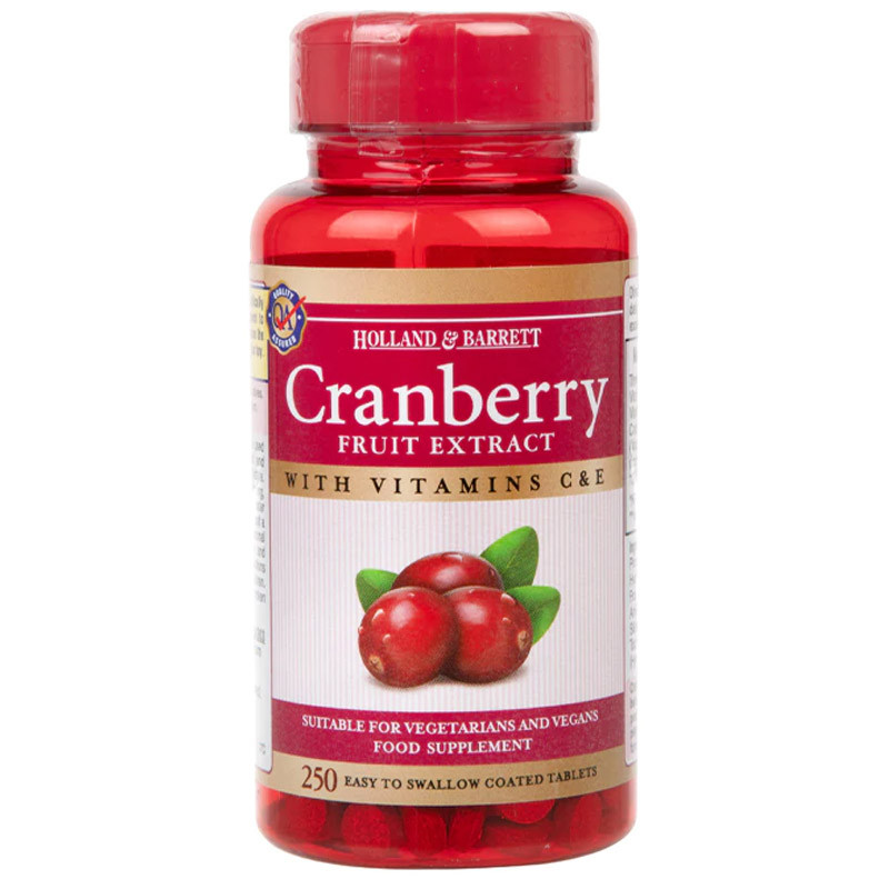 HOLLAND & BARRETT Cranberry Fruit Extract With Vitamins C&E 250tabs