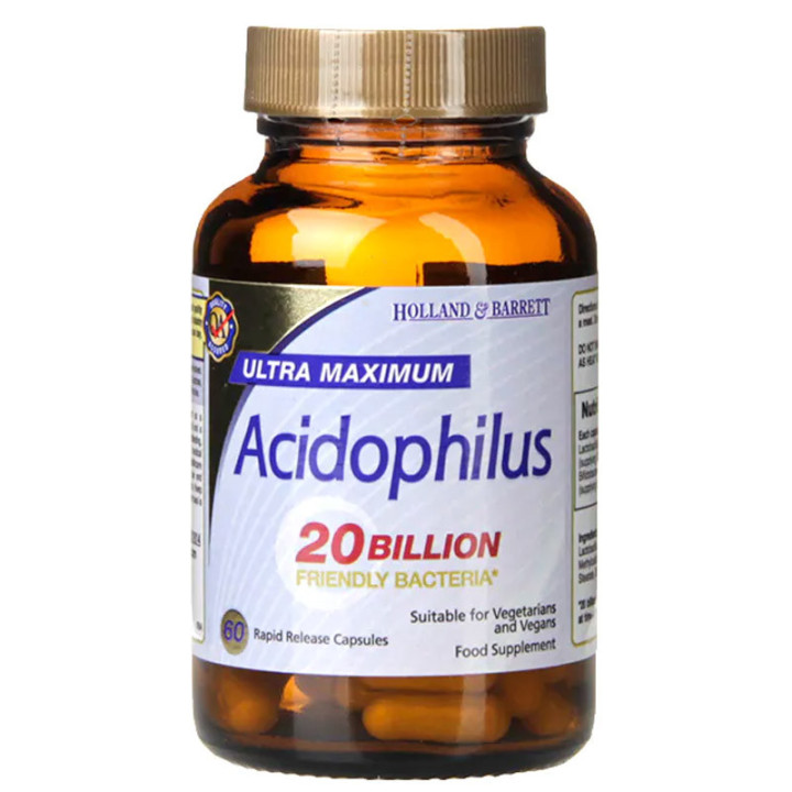 Ultra Maximum Acidophilus 20 Billion 60 kapsułek, Holland & Barrett – źródło 20 miliardów przyjaznych bakterii!