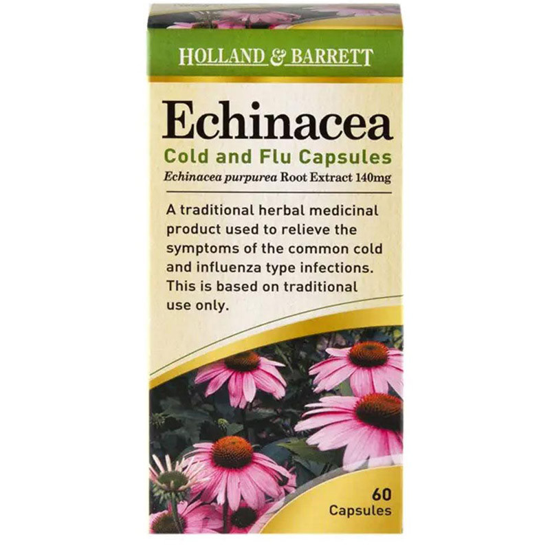 HOLLAND & BARRETT Echinacea Cold And Flu Capsules 140mg 60caps