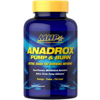Anadrox Pump & Burn 112 kapsułki, MHP – produkt jednocześnie zwiększający pompę mięśniową oraz spalający tkankę tłuszczową!