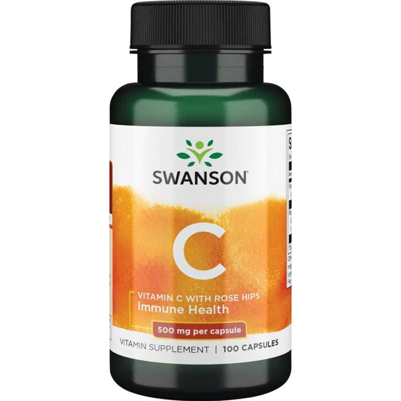 SWANSON Vitamin C With Rose Hips 500mg 100caps