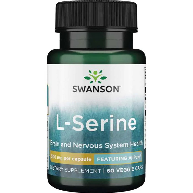 SWANSON Pharmaceutical Grade AjiPure L-Serine 500mg 60vegcaps