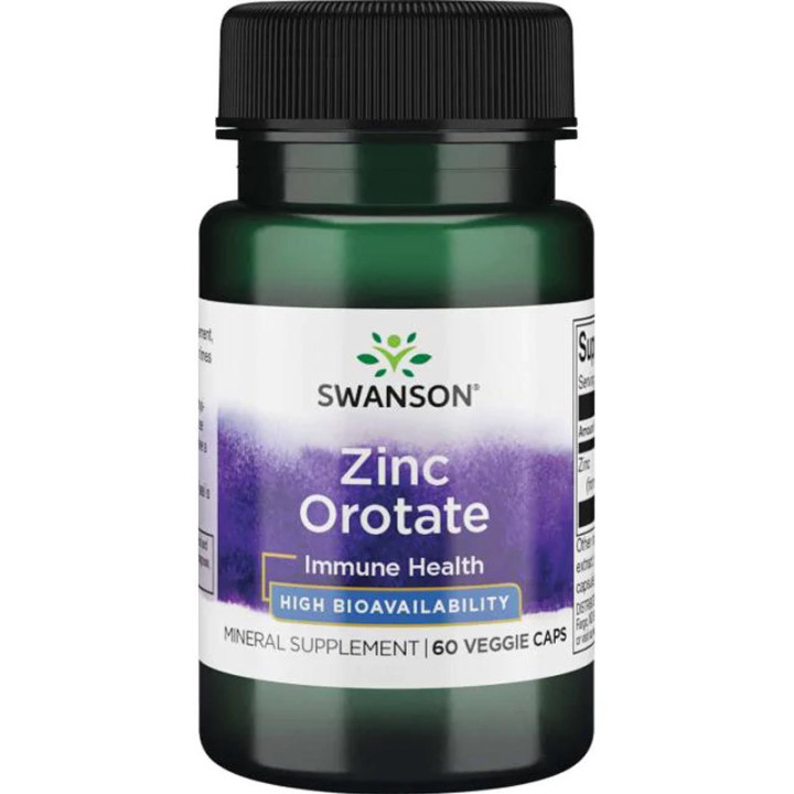 Zinc Orotate 60 kapsułek, Swanson – wysoko przyswajalna forma cynku skutecznie zwiększająca odporność organizmu!
