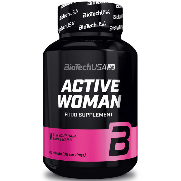 Active Woman 60 tabletek, Biotech USA-kompozycja witamin i minerałów dla kobiet!