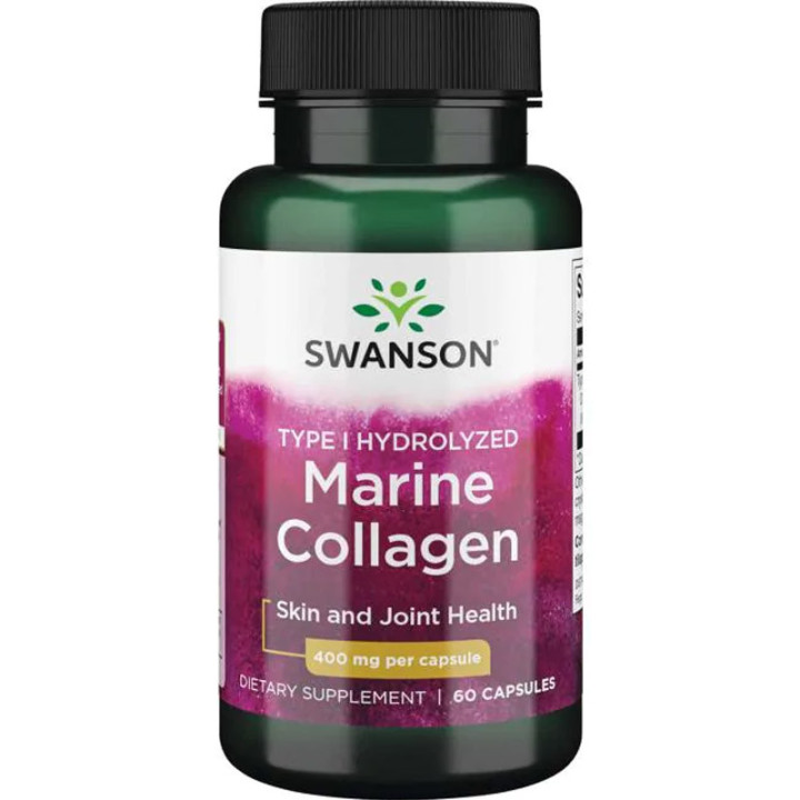 Type I Hydrolyzed Marine Collagen 60 kapsułek, Swanson – hydrolizowany kolagen typu I pozyskiwany z ryb!