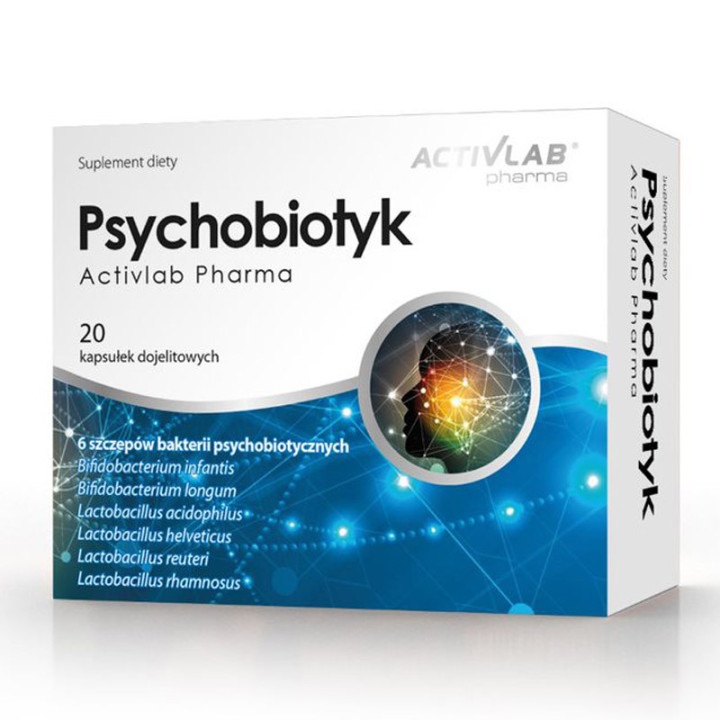 Psychobiotyk 20 kapsułek dojelitowych, Activlab – unikalna kompozycja 6 szczepów bakterii probiotycznych!