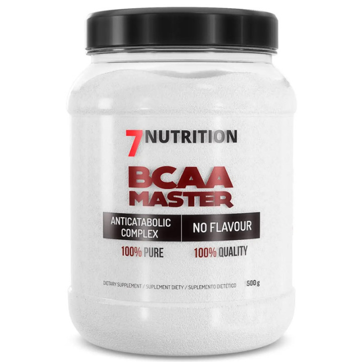 Bcaa Master 500g, 7Nutrition - połączenie najważniejszych, rozgałęzionych aminokwasów