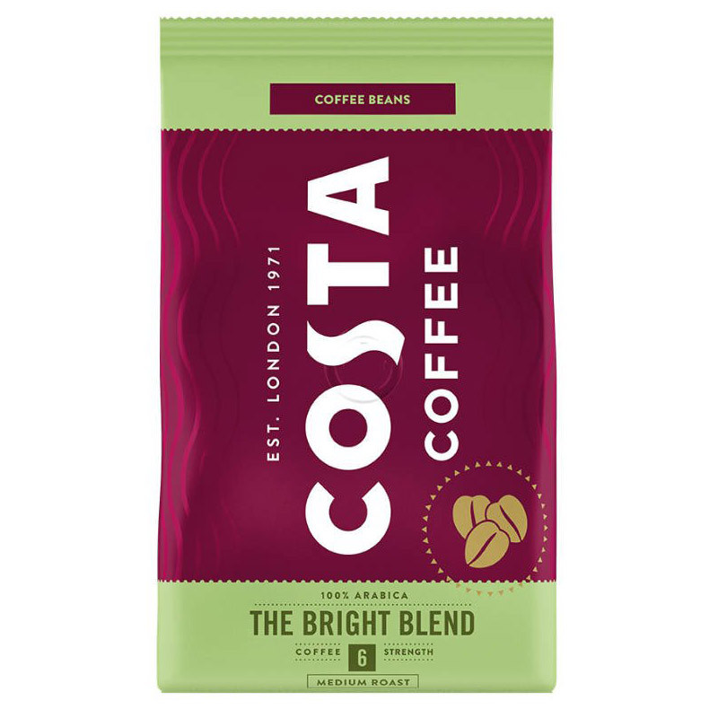 COSTA Coffee The Bright Blend Medium Roast 100% Arabica 500g KAWA ZIARNISTA