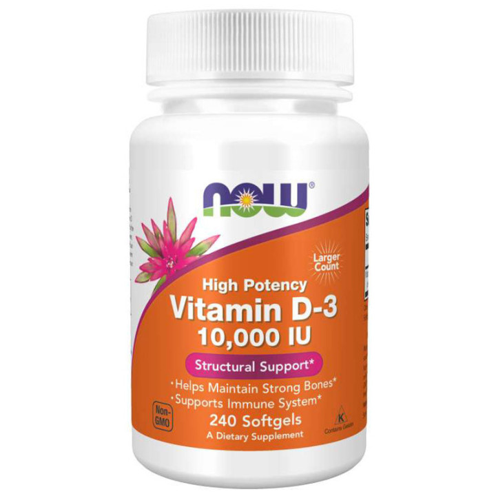 High Potency Vitamin D-3 10,000 IU 240 kapsułek, NOW- witamina D3 w kapsułkach!