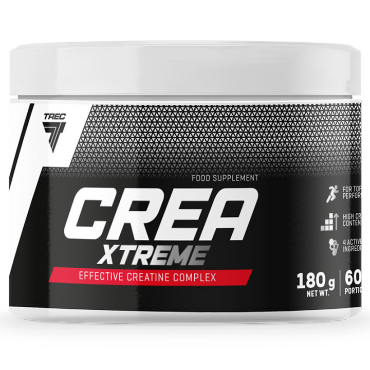 Crea Xtreme 180g, Trec – Matrix 4 form kreatyny: Jabłczan Kreatyny, Monohydrat Kreatyny, Chlorowodorek Kreatyny, Cytrynian Kreat