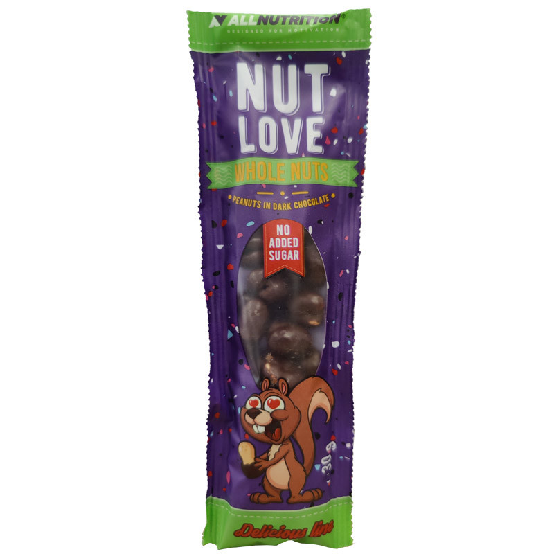 ALLNUTRITION Nutlove Whole Nuts Peanuts In Dark Chocolate 30g
