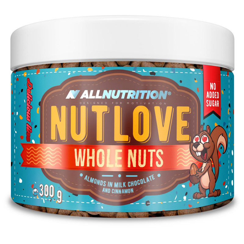 ALLNUTRITION Nutlove Whole Nuts Almonds In Milk Chocolate And Cinnamon 300g