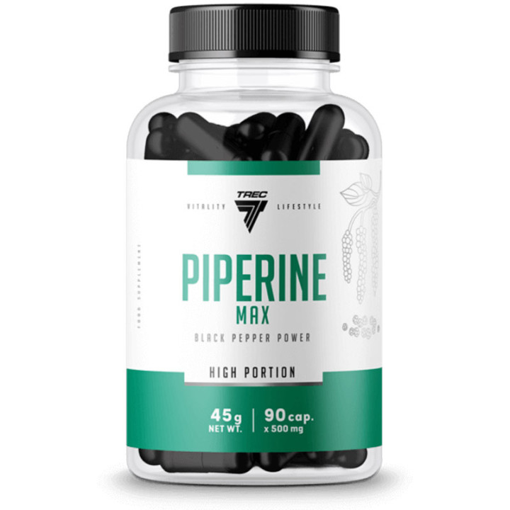 Piperine Max 90 kapsułek, Trec – ekstrakt z pieprzu czarnego standaryzowany na 95% piperyny!
