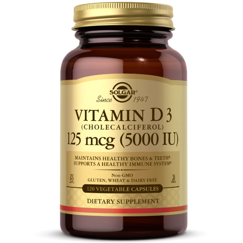 SOLGAR Vitamin D3 125mcg (5000 IU) 120vegcaps