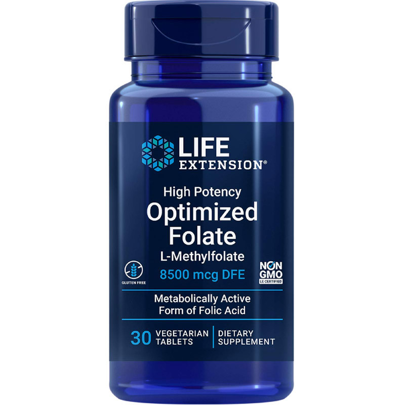 LIFE EXTENSION High Potency Optimized Folate L-Methylfolate 8500mcg 30vegtabs