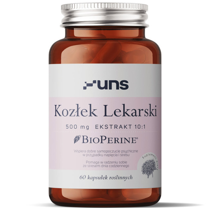 Kozłek Lekarski 500mg Ekstrakt 10:1 60 wegańskich kapsułek, UNS – pomagający w łagodzeniu stresu i wyciszeniu się!