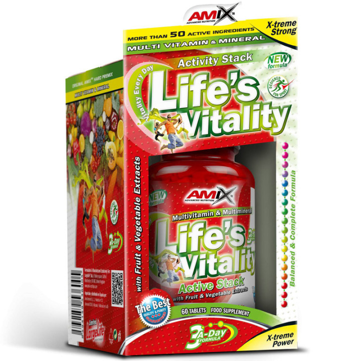 Life's Vitality Active Stack 60 tabs, Amix – kompleks witamin, minerałów wraz z ekstraktami z owoców i warzyw!