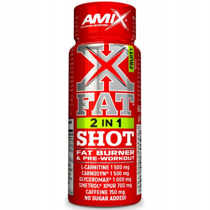 XFat 2 In 1 Shot 60ml, Amix – shot przedtreningowy o działaniu wspomagającym spalanie tłuszczu!