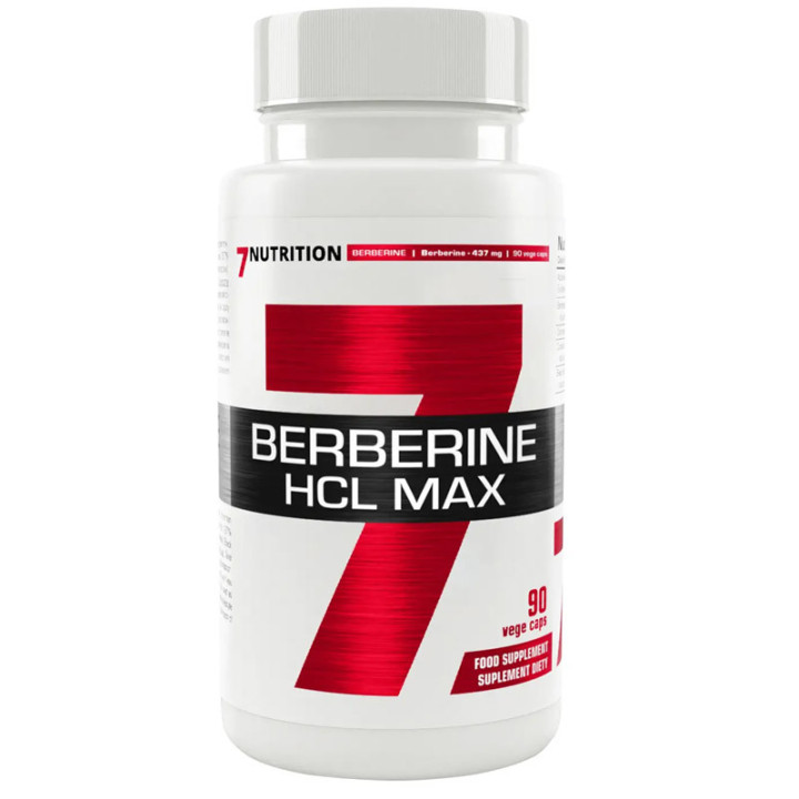 Berberine Hcl Max 90 kapsułek wegańskich, 7Nutrition – niezwykle skuteczne połączenie berberyny, cynamonu, kurkuminoidów oraz pi