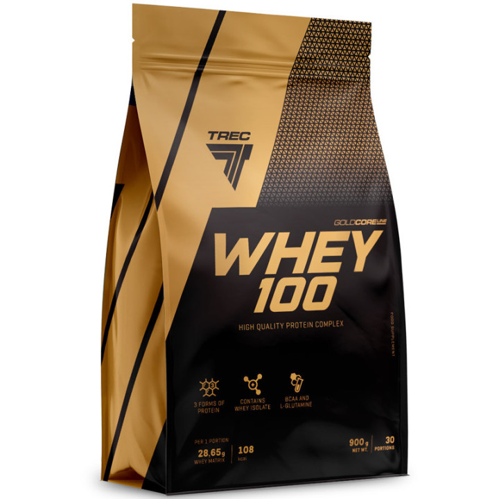 Gold Core Whey 100 900g, Trec – wysokiej jakości odżywka białkowa wspierająca rozbudowę masy mięśniowej!