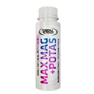 Max Mag+Potas Shot 80ml, Real Pharm – uzupełnij niedobory magnezu, potasu i witaminy B6 w postaci pysznego shota!