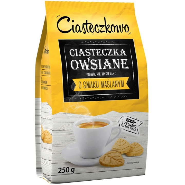 Ciasteczkowo Ciasteczka Owsiane O Smaku Maślanym 250g, Sante – smaczne ciasteczka owsiane o smaku maślanym!