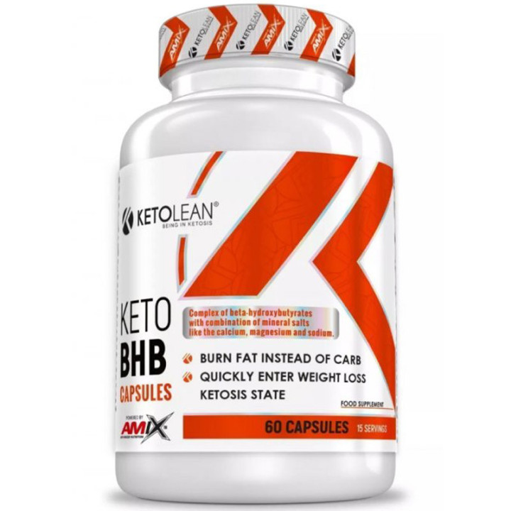 KetoLean Keto BHB Capsules 60 kapsułek, Amix – najlepsze na rynku oryginalne ketony egzogenne w kapsułkach!