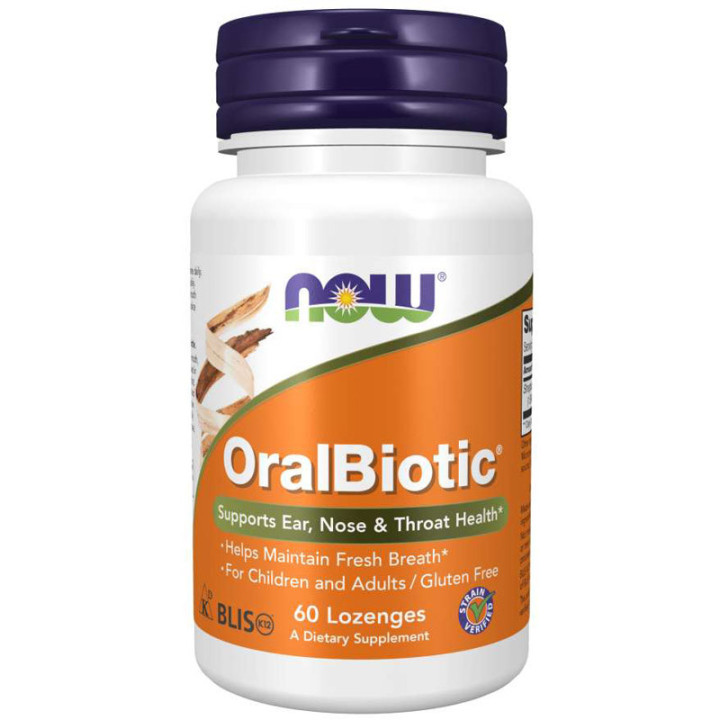 OralBiotic 60 pasylek, NOW – dla górnych dróg oddechowych, gardła!