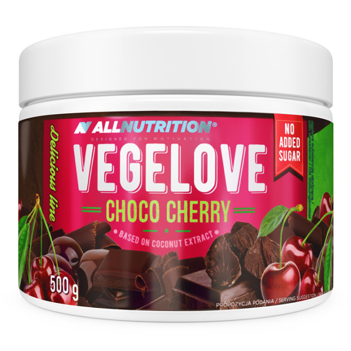 Vegelove Choco Cherry 500g, Allnutrition – wegański, pyszny krem!