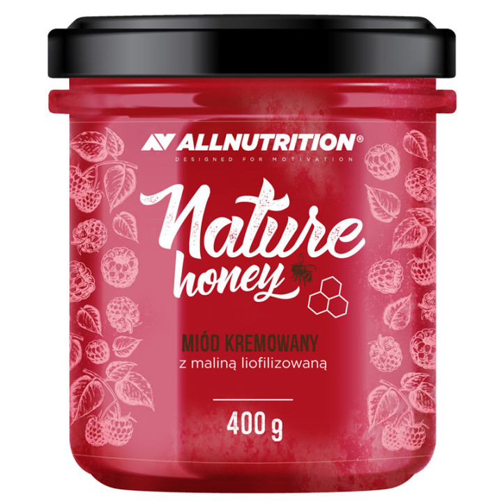 Nature Honey Miód Kremowany Z Maliną 400g, Allnutrition – bez cukru!