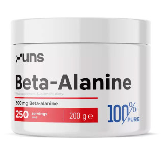 Beta Alanine 200g, Uns - to suplement diety, który nie zawiera żadnych dodatkowych substancji