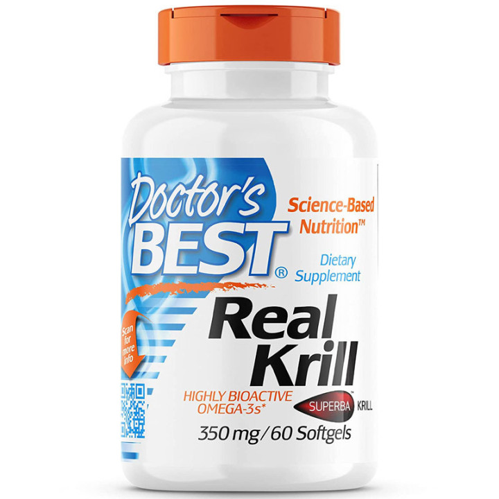Real Krill 350mg 60 kapsułek, Doctor's Best – kwasy tłuszczowe omega-3