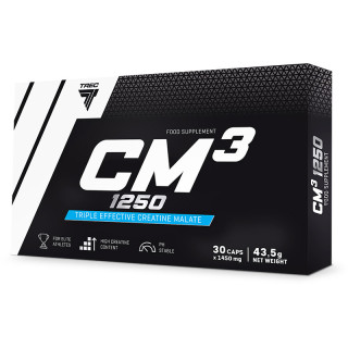 Cm3 1250 Box 30 kapsułek, Trec – zawiera krystalicznie czysty jabłczan kreatyny w wysokiej dawce!