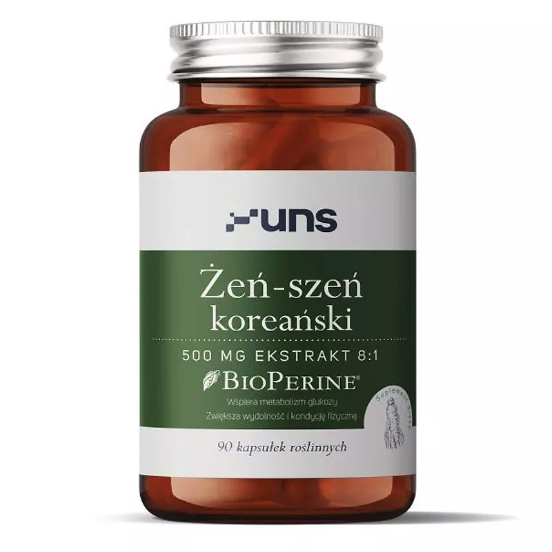 UNS Żeń-Szeń Koreański 500mg Ekstrakt 8:1 90vegcaps