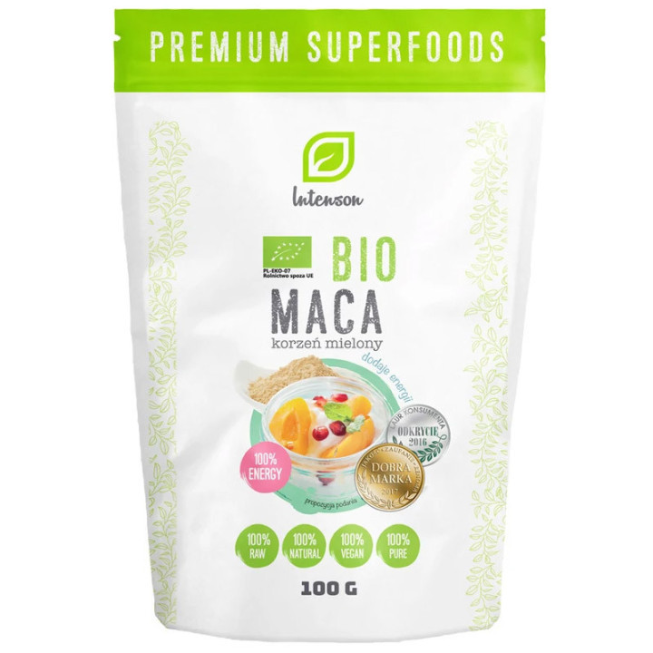 Bio Maca Korzeń Mielony 100g, Intenson – solidna dawka energii!