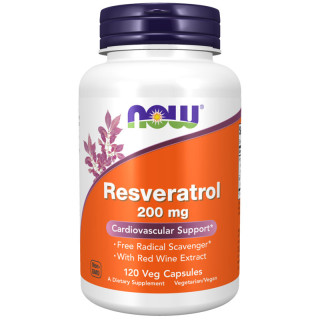 Natural Resveratrol 120 kapsułek, NOW - przeciwutleniacze na oznaki starzenia i odporność