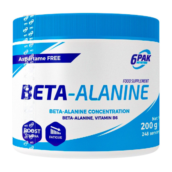 Beta-Alanine 200g, 6Pak Nutrition – zwiększ swoją wytrzymałość!