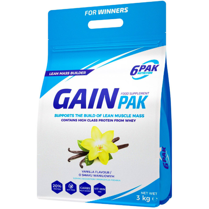 Gain Pak 3000g, 6Pak Nutrition – skuteczna odżywka na masę!