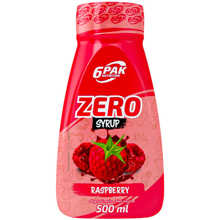 Zero Syrup Raspberry 500ml, 6Pak Nutrition – malinowy sos bez kalorii!