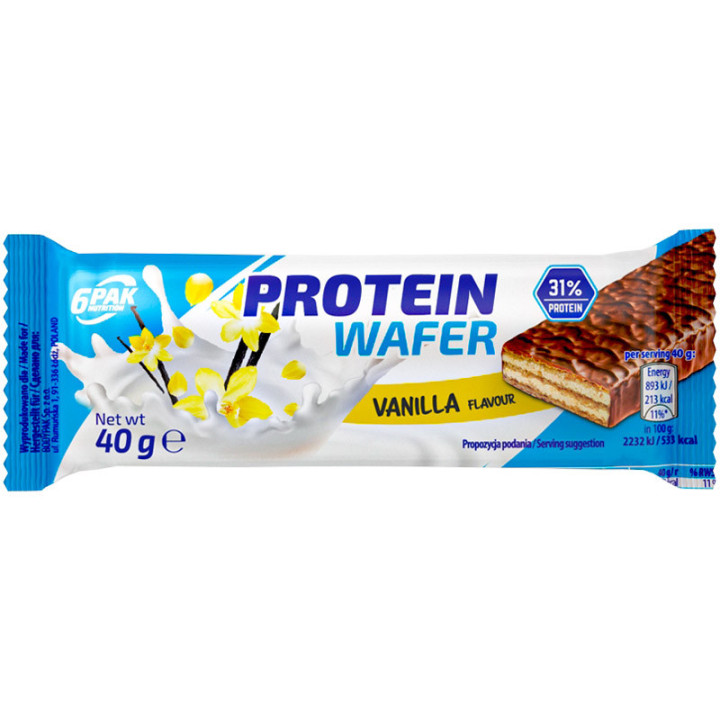 Protein Wafer 40g, 6Pak– wafelek o wysokiej zawartości białka!