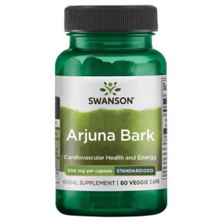 Arjuna Bark 500mg 60 kapsułek, Swanson - na zdrowie sercowo-naczyniowe
