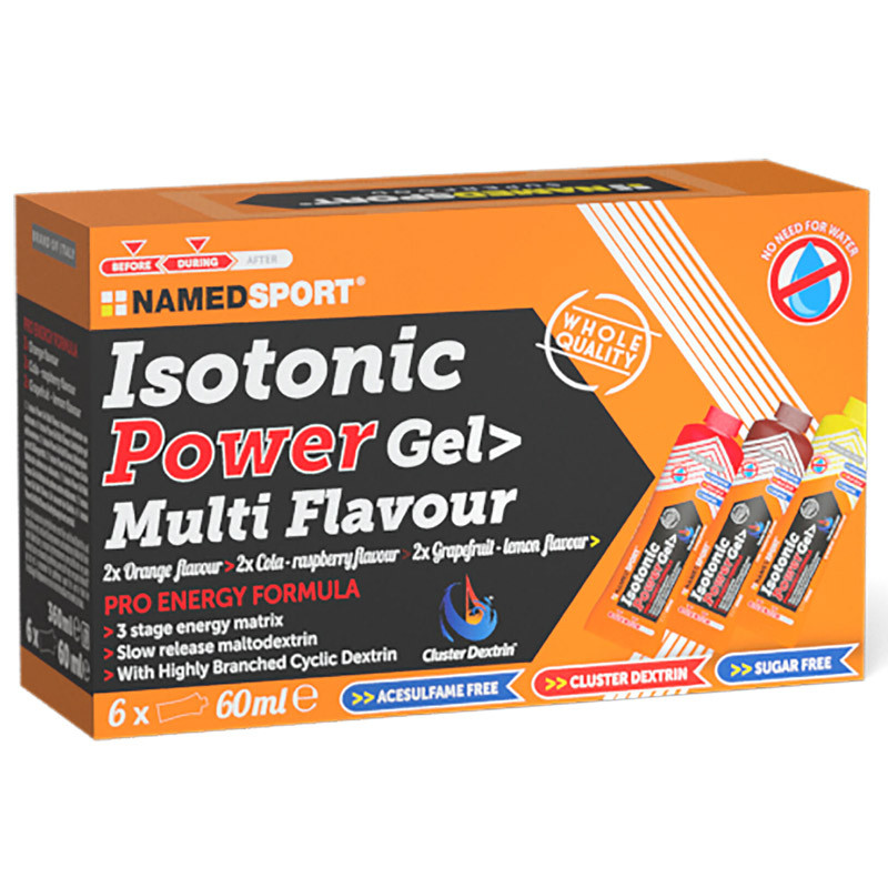 NAMEDSPORT Isotonic Power Gel Multi Flavour 6x60ml ŻELE ENERGETYCZNE