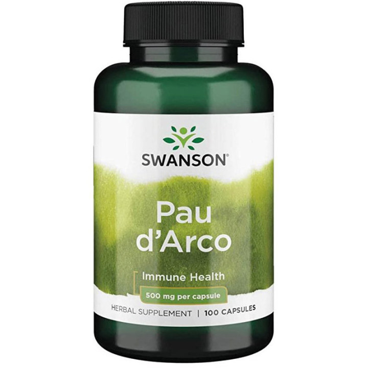 Pau D'Arco 100 kapsułek, Swanson-to bakteriobójczy ekstrat z kory Lapach wspomagający walkę z wirusami i infekcjami w organizmie