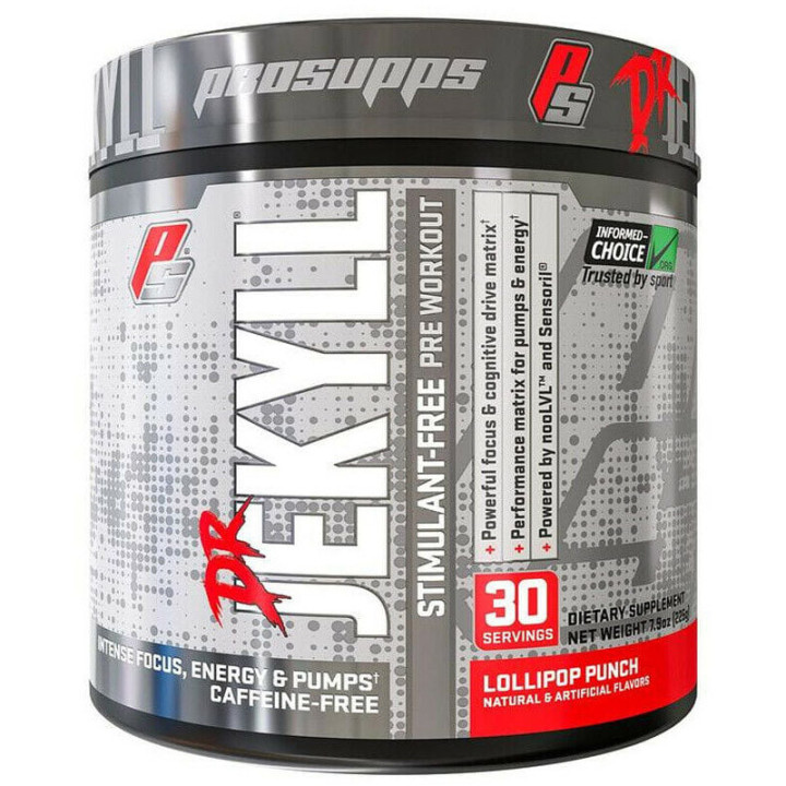 Dr Jekyll Stimulant-Free 216g, Prosupps – silne skoncentrowana formuła przedtreningowa bez stymulantów!