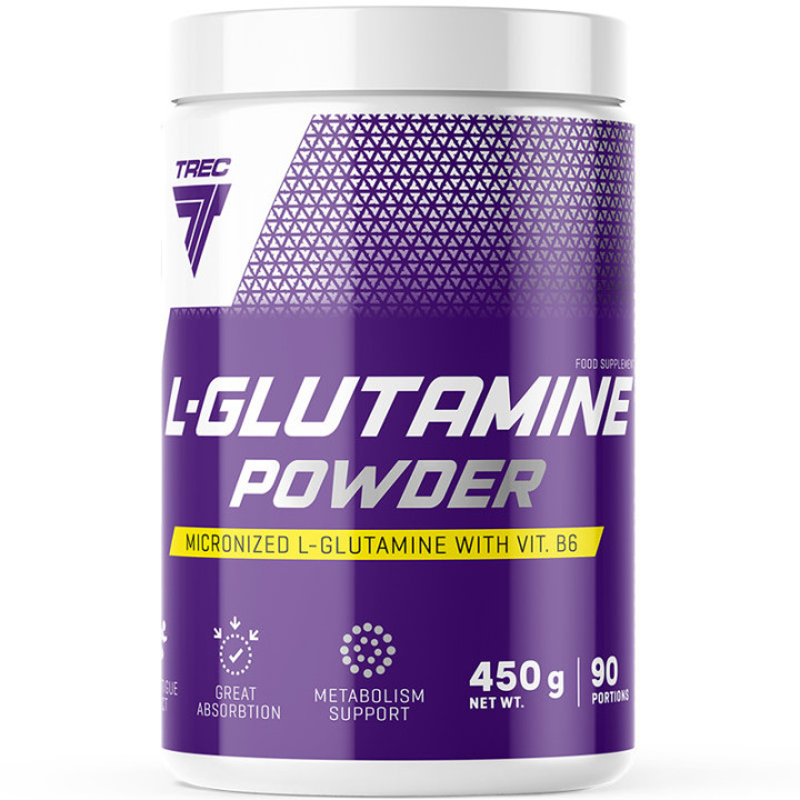 L-Glutamine Powder 450g, Trec – L-glutamina z dodatkiem witaminy B6!