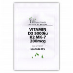 FOREST VITAMIN Vitamin D3 5000IU K2 MK-7 200mcg 250tabs