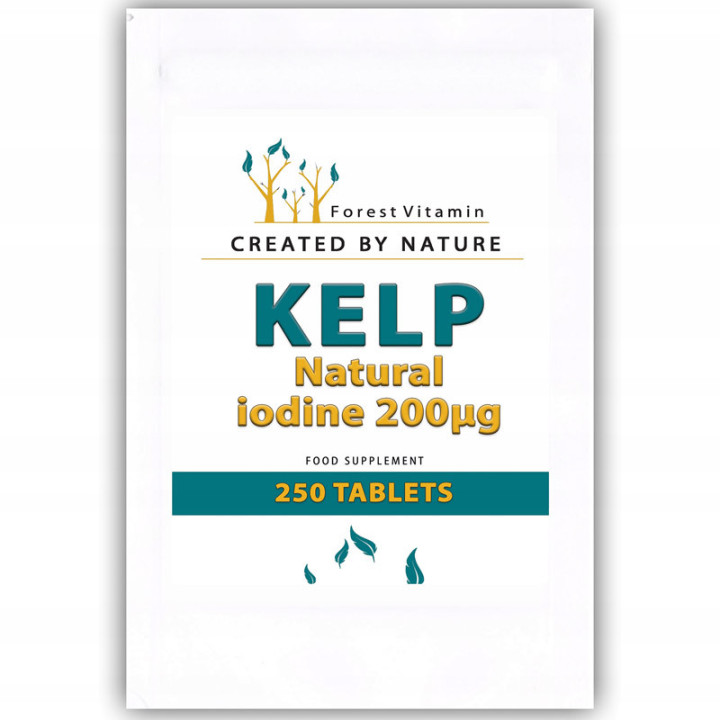 Kelp Natural 250 tabletek, Forest Vitamin – naturalny jod z wodorostów