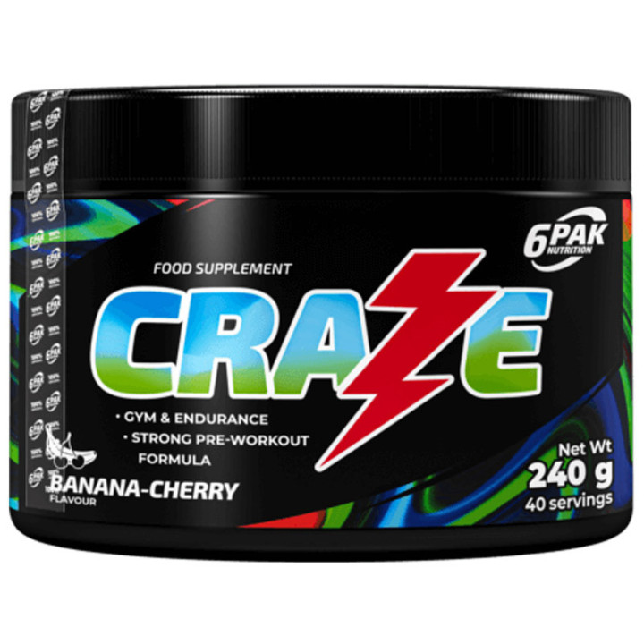 Craze 240g, 6Pak Nutrition – wysokiej jakości produkt przedtreningowy!