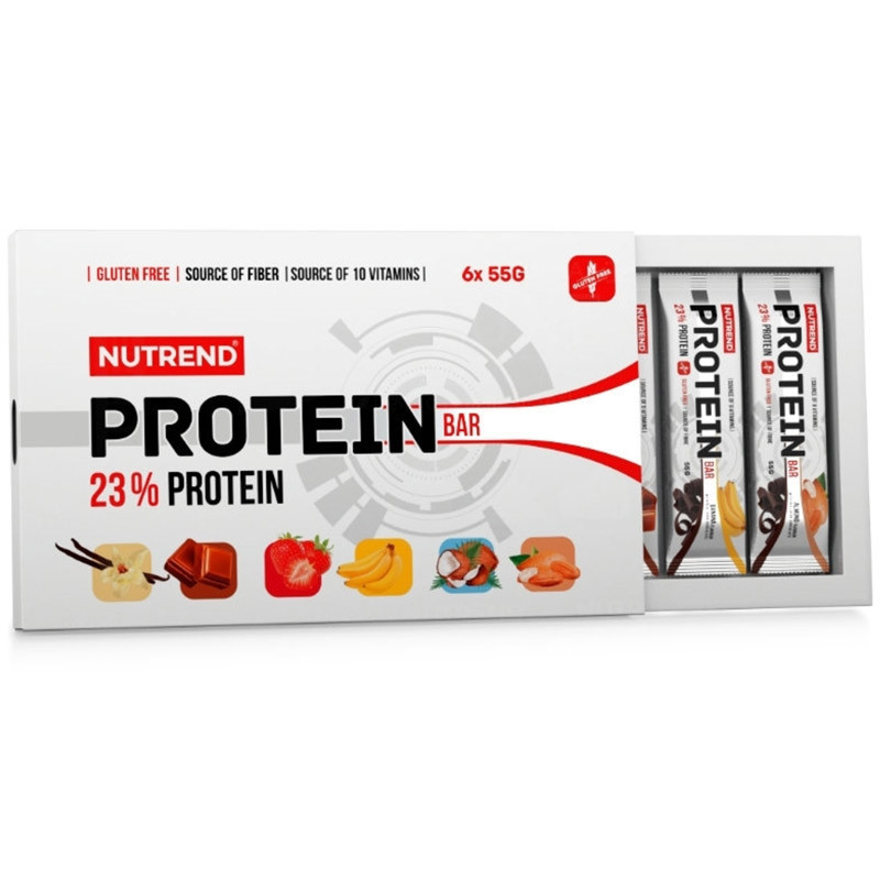 NUTREND Protein Bar 23% Protein Zestaw 6x55g BATONY BIAŁKOWE