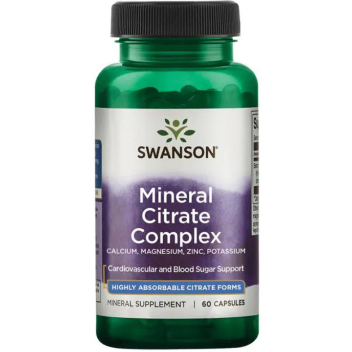 Mineral Citrate Complex 60 kapsułek, Swanson – kluczowe minerały!